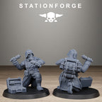 GrimGuard Trench Raiders , 10 Tabletop Miniatures, Designed by StationForge with gratis Bases