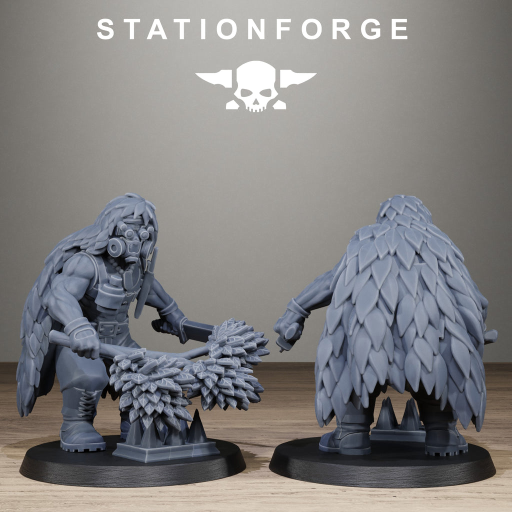 GrimGuard Jungle Fighter Snipers, 10 Tabletop Miniatures, Designed by StationForge with gratis Bases