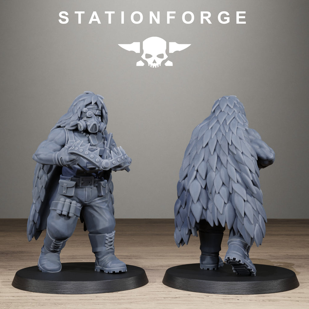 GrimGuard Jungle Fighter Snipers, 10 Tabletop Miniatures, Designed by StationForge with gratis Bases
