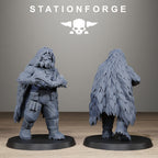 GrimGuard Jungle Fighter Snipers, 10 Tabletop Miniatures, Designed by StationForge with gratis Bases