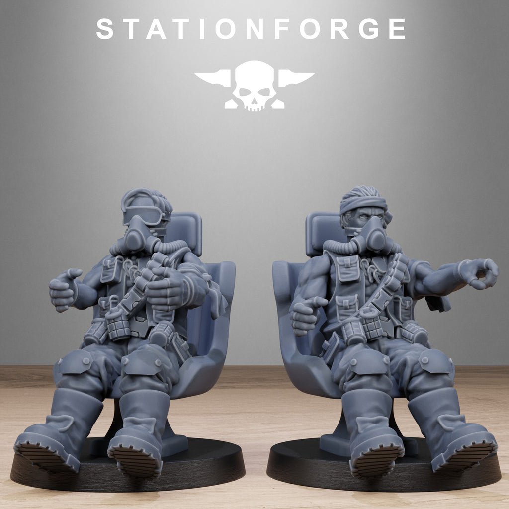 Pilot Commanders- 10 Tabletop Miniatures, Designed by StationForge with gratis Bases