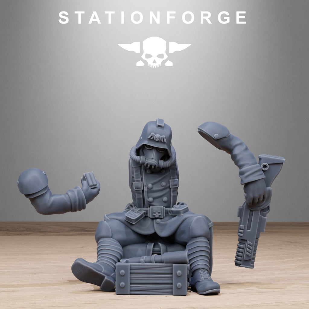 GrimGuard Battlefront- 10Minis, Designed by StationForge with gratis Basis