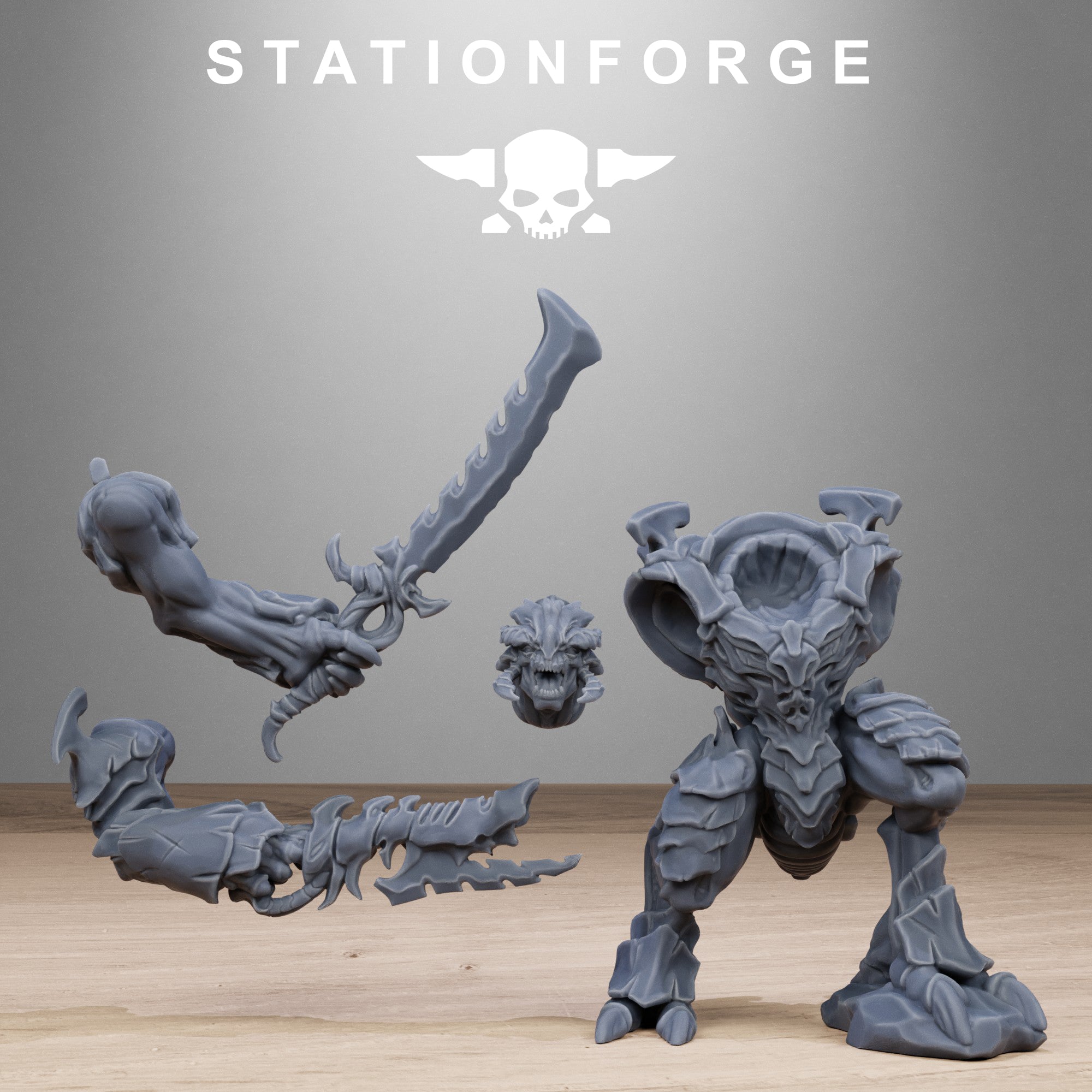 Xenarid Warriors- 10 Tabletop Miniatures, Designed by StationForge with gratis Bases