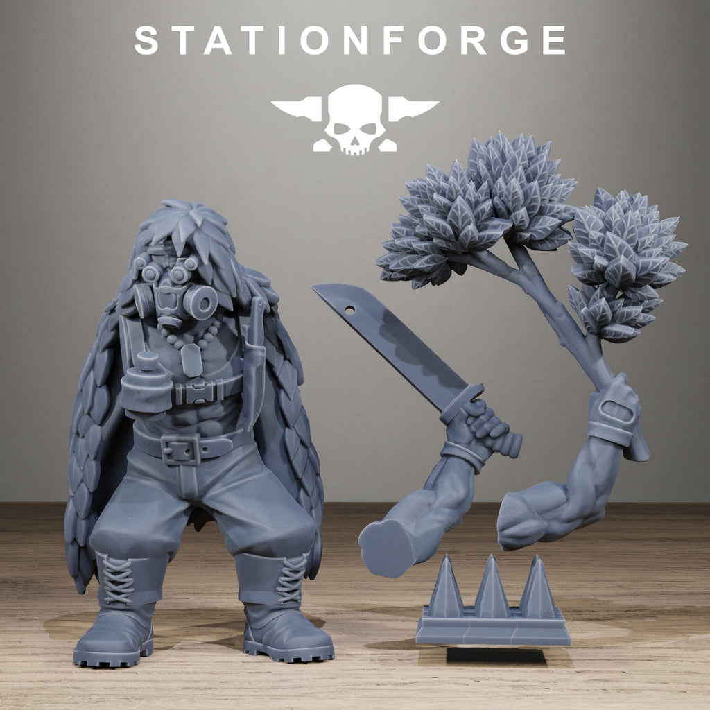 GrimGuard Jungle Fighter Snipers, 10 Tabletop Miniatures, Designed by StationForge with gratis Bases
