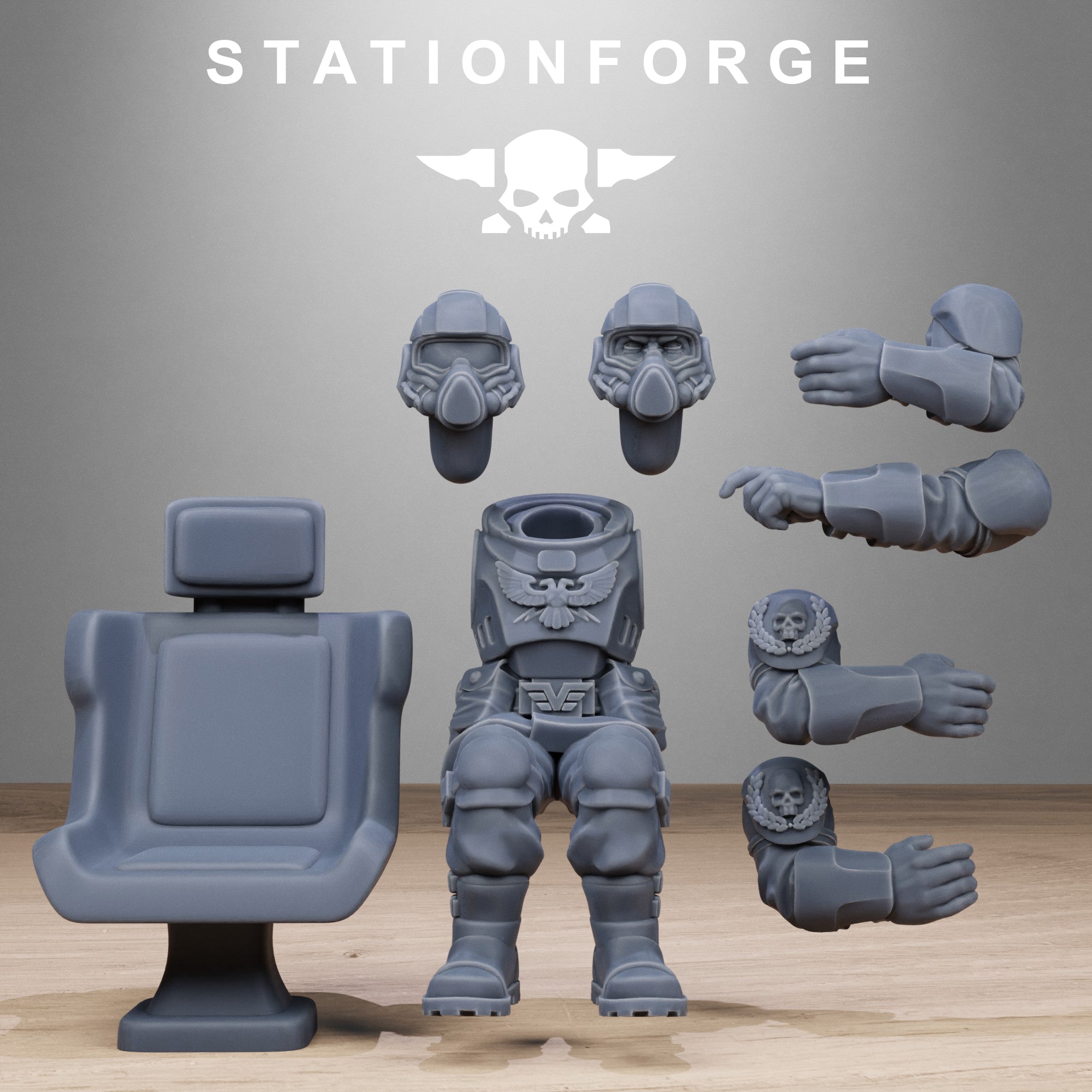 Pilot Commanders- 10 Tabletop Miniatures, Designed by StationForge with gratis Bases