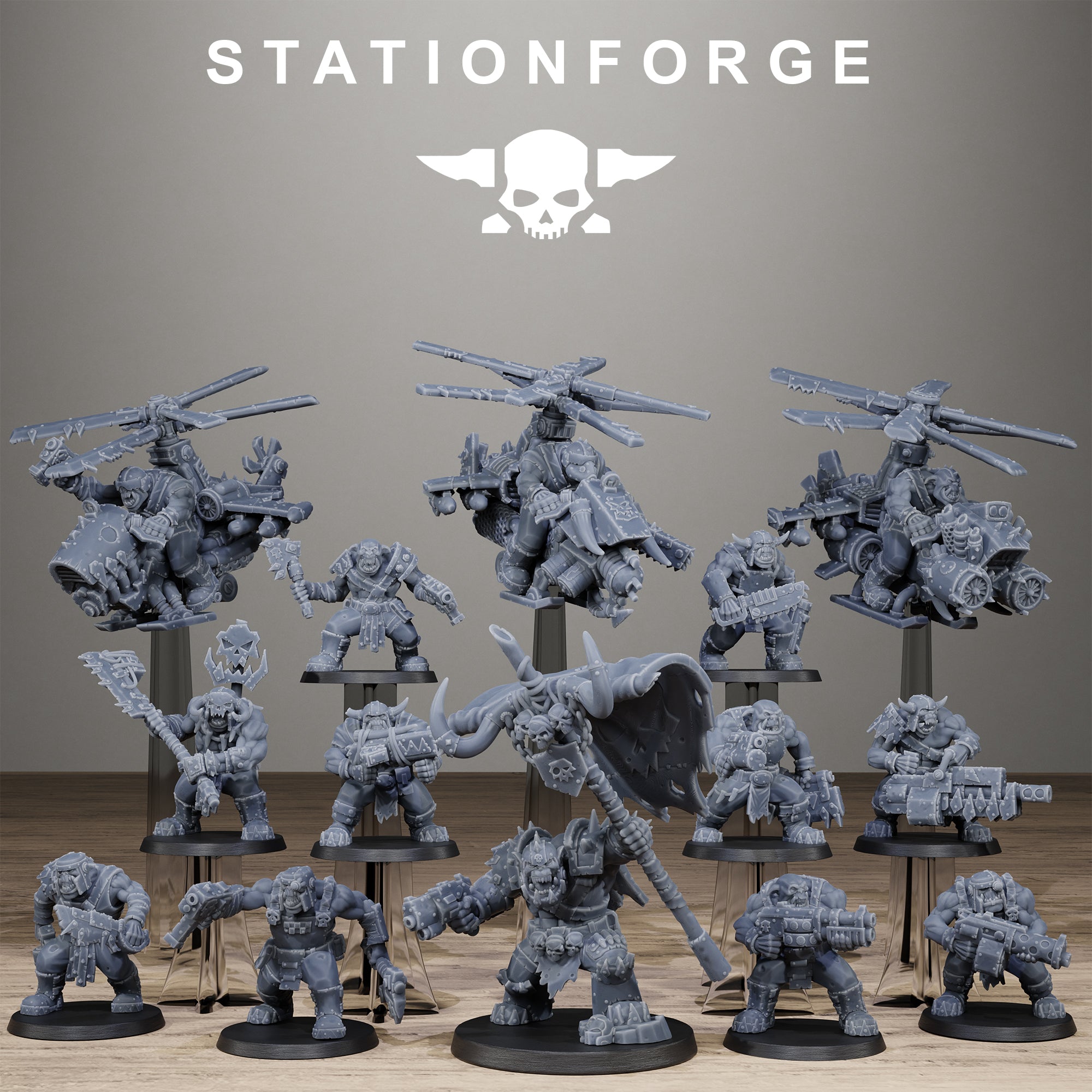 Orkaz Starter Set, Tabletop Miniatures, Designed by StationForge with gratis Bases