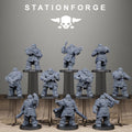 Grimguard Skull Wardens, 10 Tabletop Miniatures, Designed by StationForge with gratis Bases
