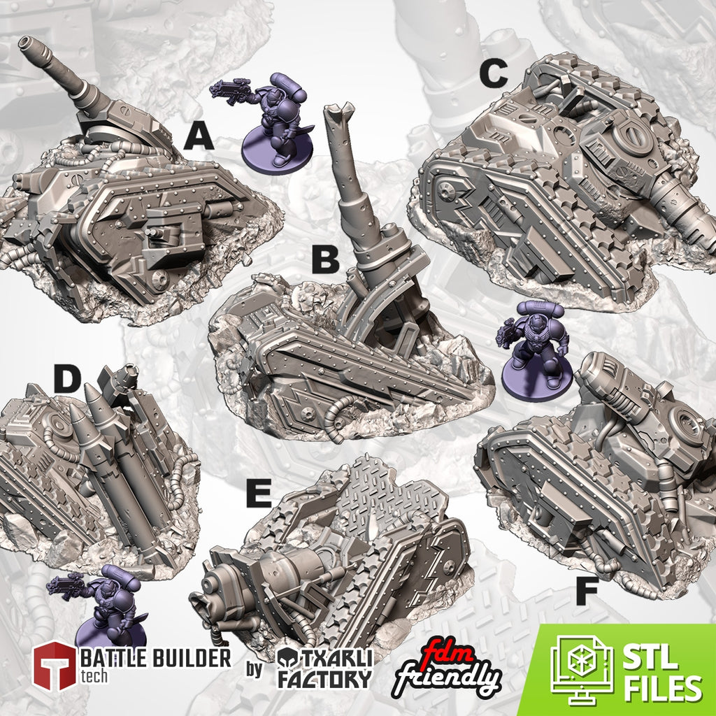 DESTROYED TANKS by Txarli Factory, PLA Terrain