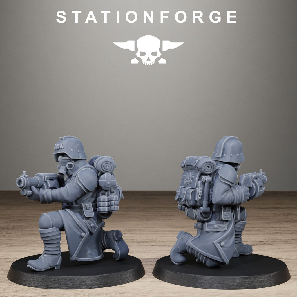 GrimGuard Trench Raiders , 10 Tabletop Miniatures, Designed by StationForge with gratis Bases