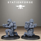 GrimGuard Trench Raiders , 10 Tabletop Miniatures, Designed by StationForge with gratis Bases