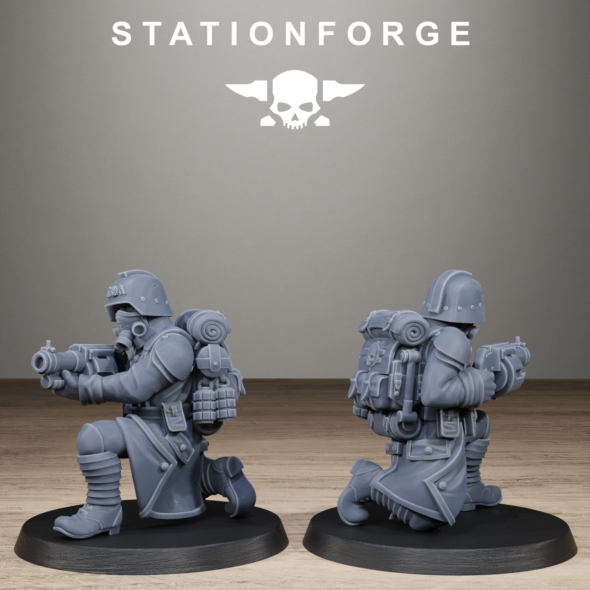 GrimGuard Trench Raiders , 10 Tabletop Miniatures, Designed by StationForge with gratis Bases