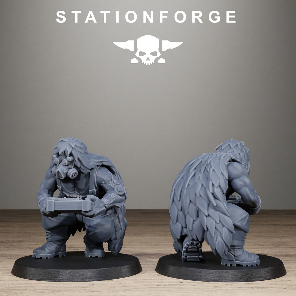 GrimGuard Jungle Fighter Snipers, 10 Tabletop Miniatures, Designed by StationForge with gratis Bases