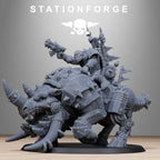 Orkaz Brast-Rider Warlord- Tabletop Mini, Designed by StationForge with gratis Basis