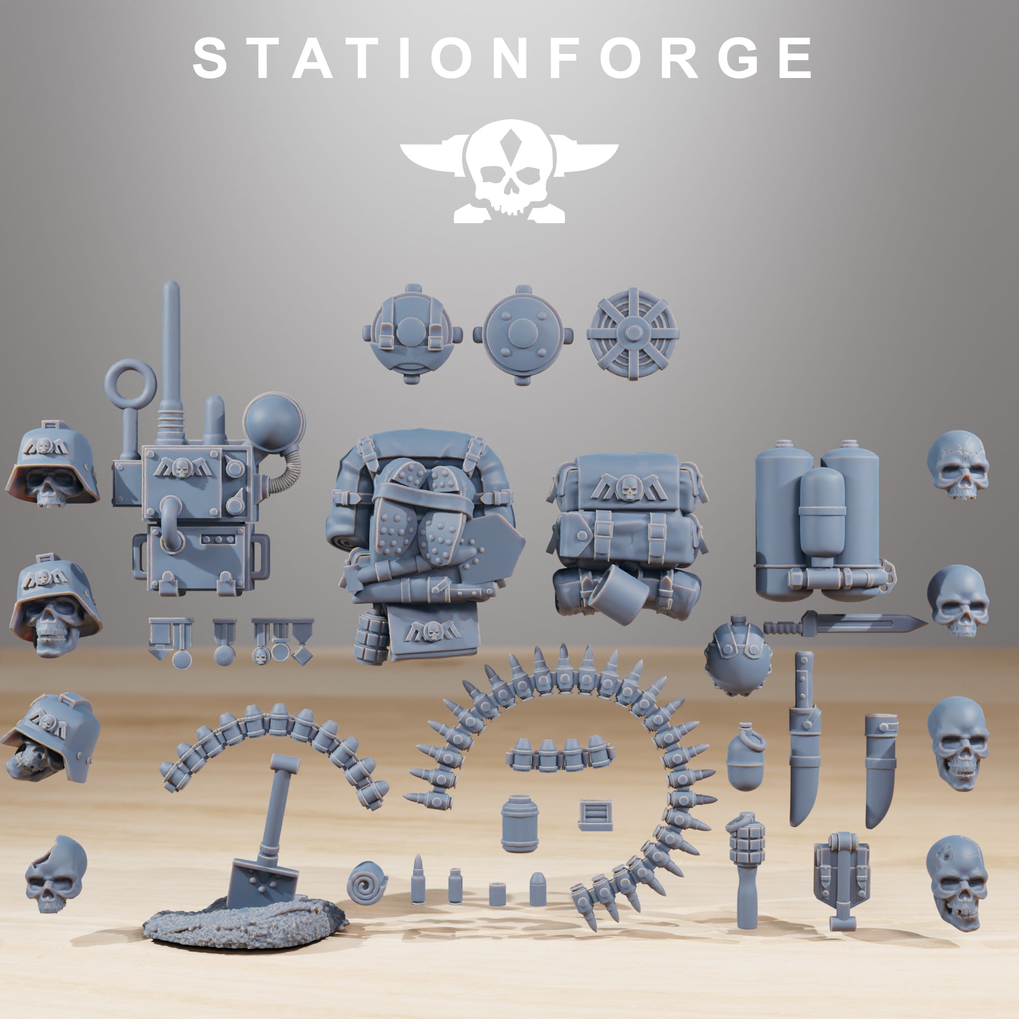 GrimGuard Bits part 1, Tabletop Miniature Bits, Designed by StationForge