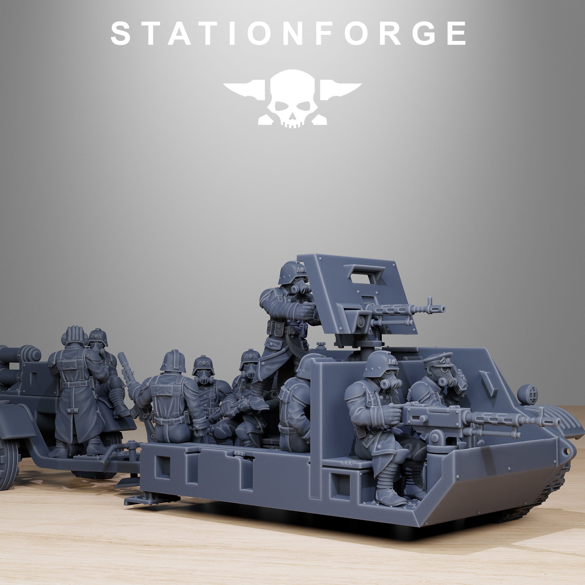 GrimGuard Tankette, whole Set, Tabletop Miniatures, Designed by StationForge with gratis Bases