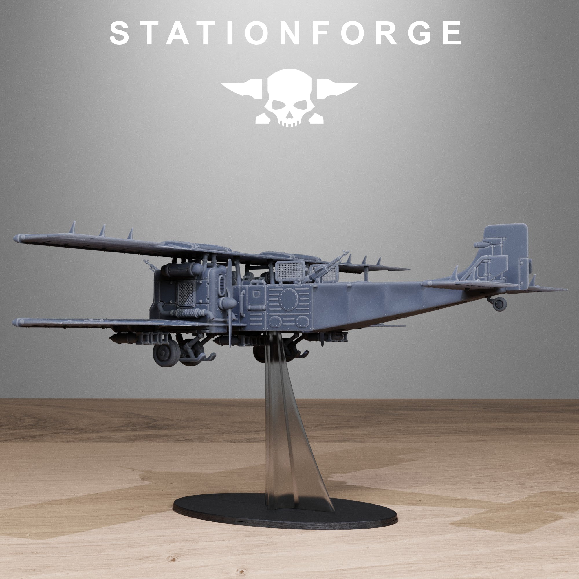 Grimguard Iron Biplane- 10 Tabletop Miniature, Designed by StationForge with gratis Base