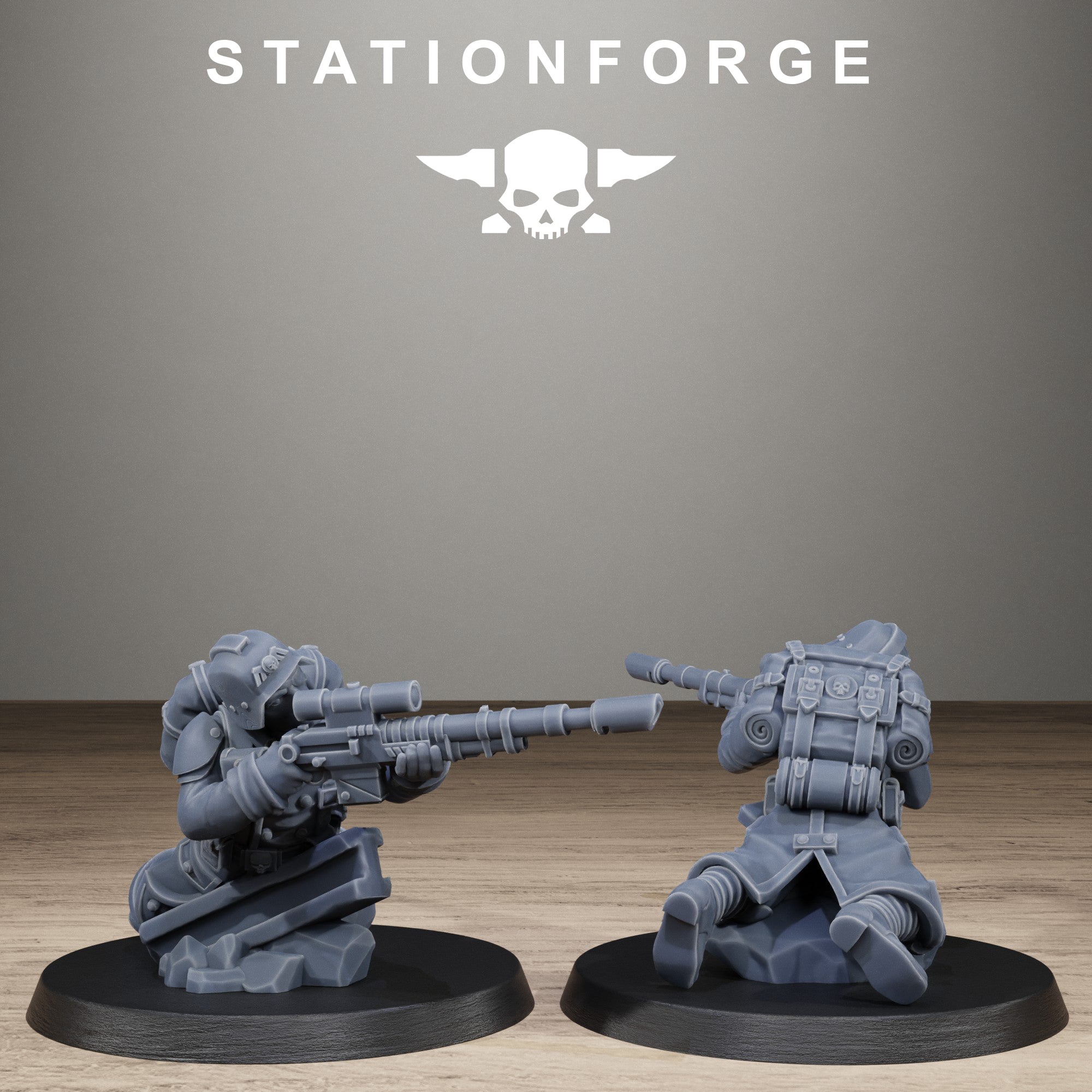 GrimGuard Trench Raiders , 10 Tabletop Miniatures, Designed by StationForge with gratis Bases