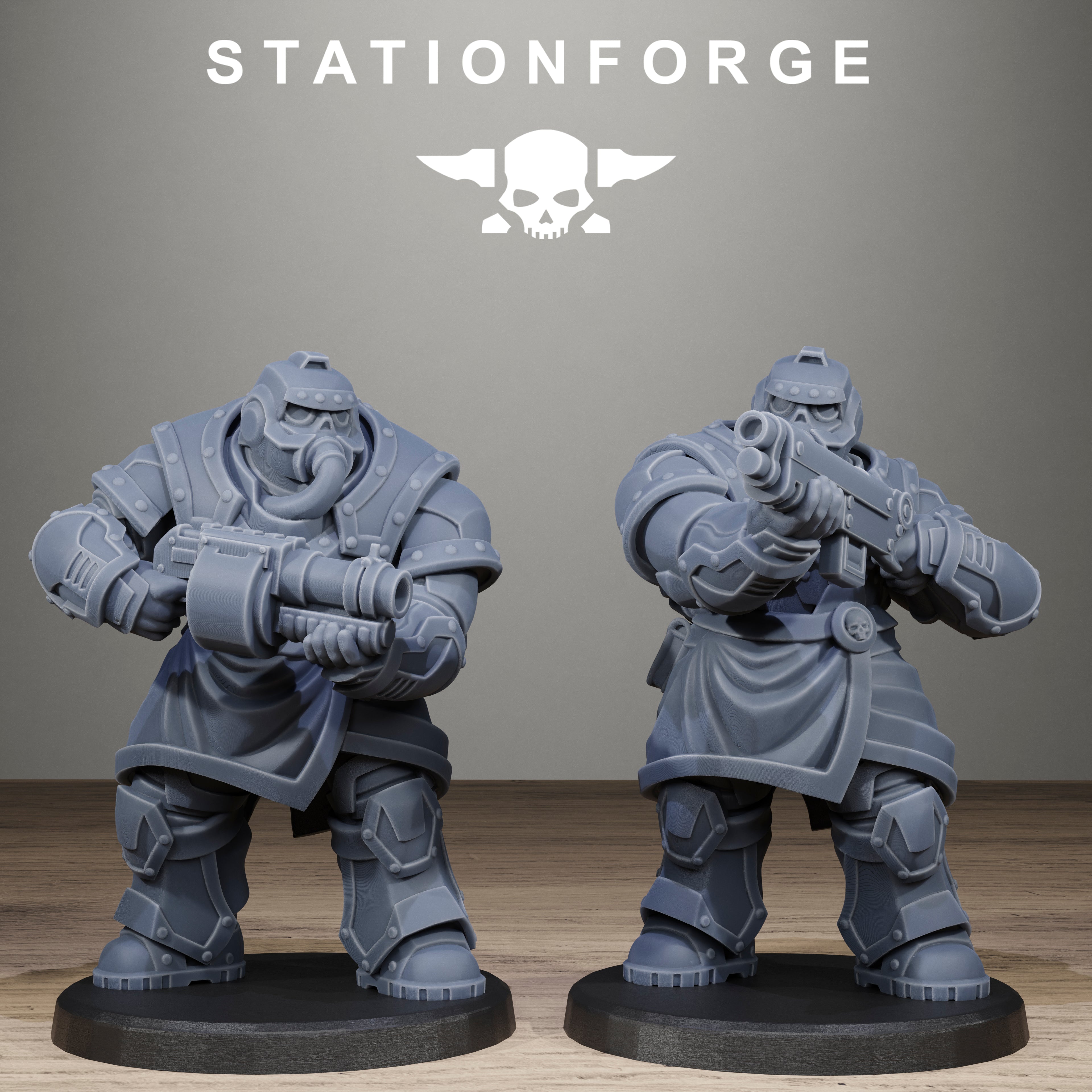 Grimguard Skull Wardens, 10 Tabletop Miniatures, Designed by StationForge with gratis Bases