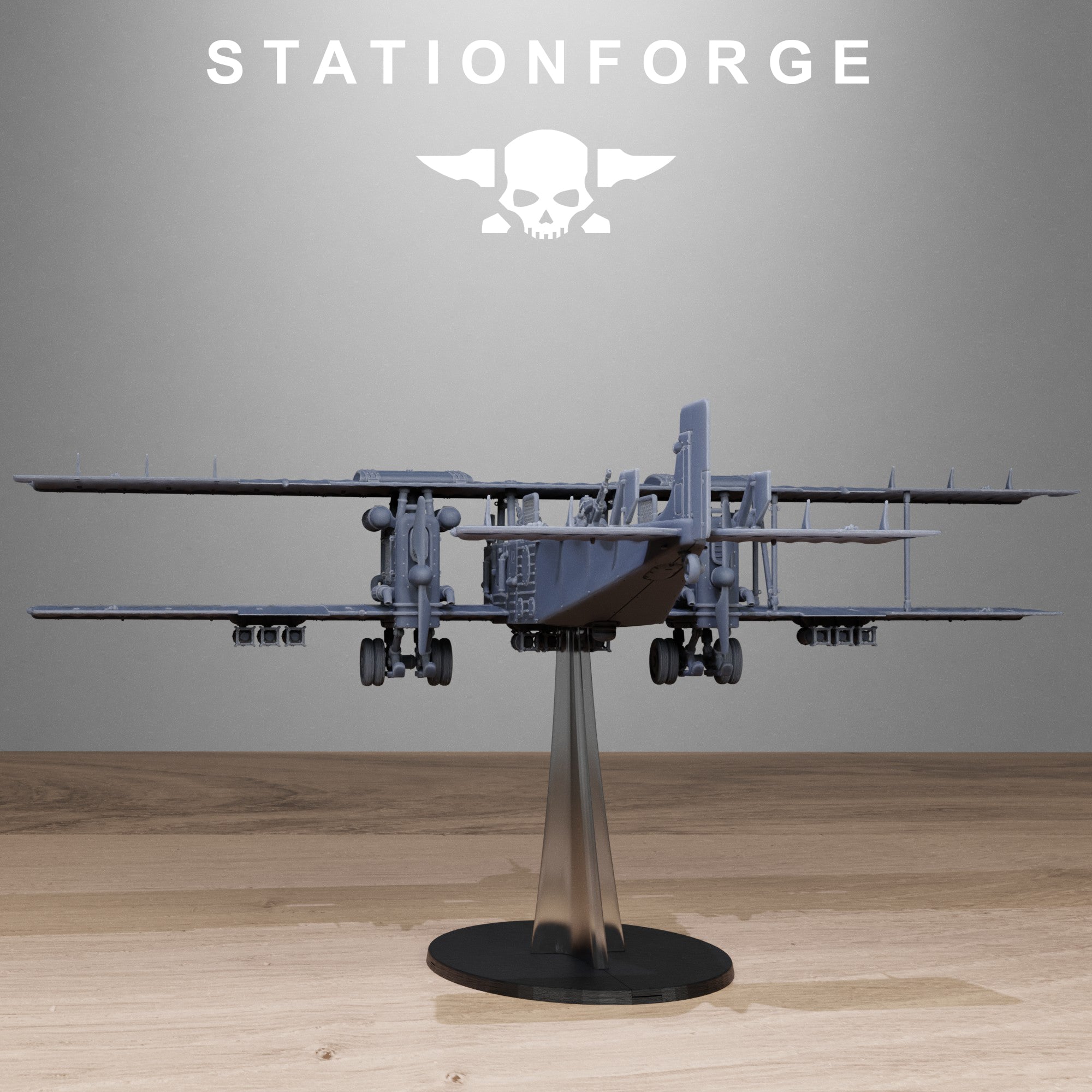 Grimguard Iron Biplane- 10 Tabletop Miniature, Designed by StationForge with gratis Base