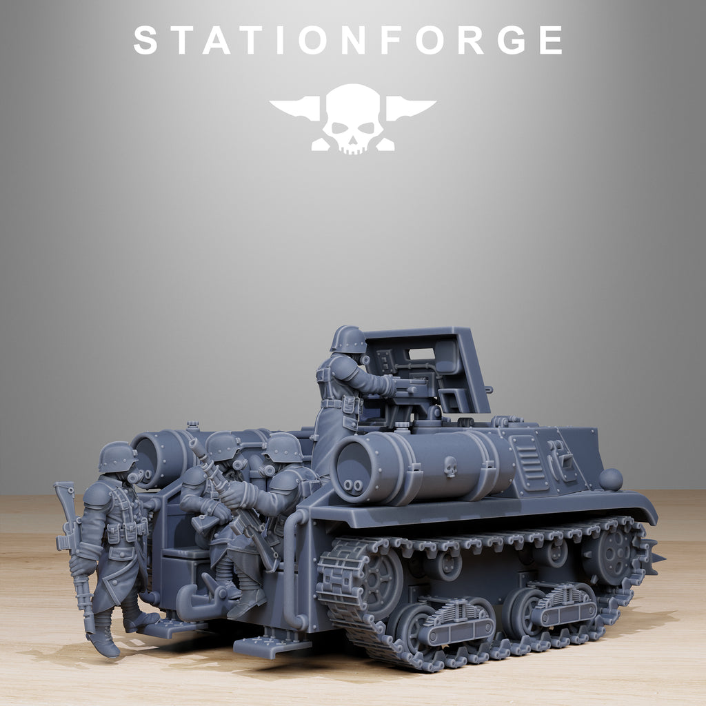GrimGuard Tankette, whole Set, Tabletop Miniatures, Designed by StationForge with gratis Bases