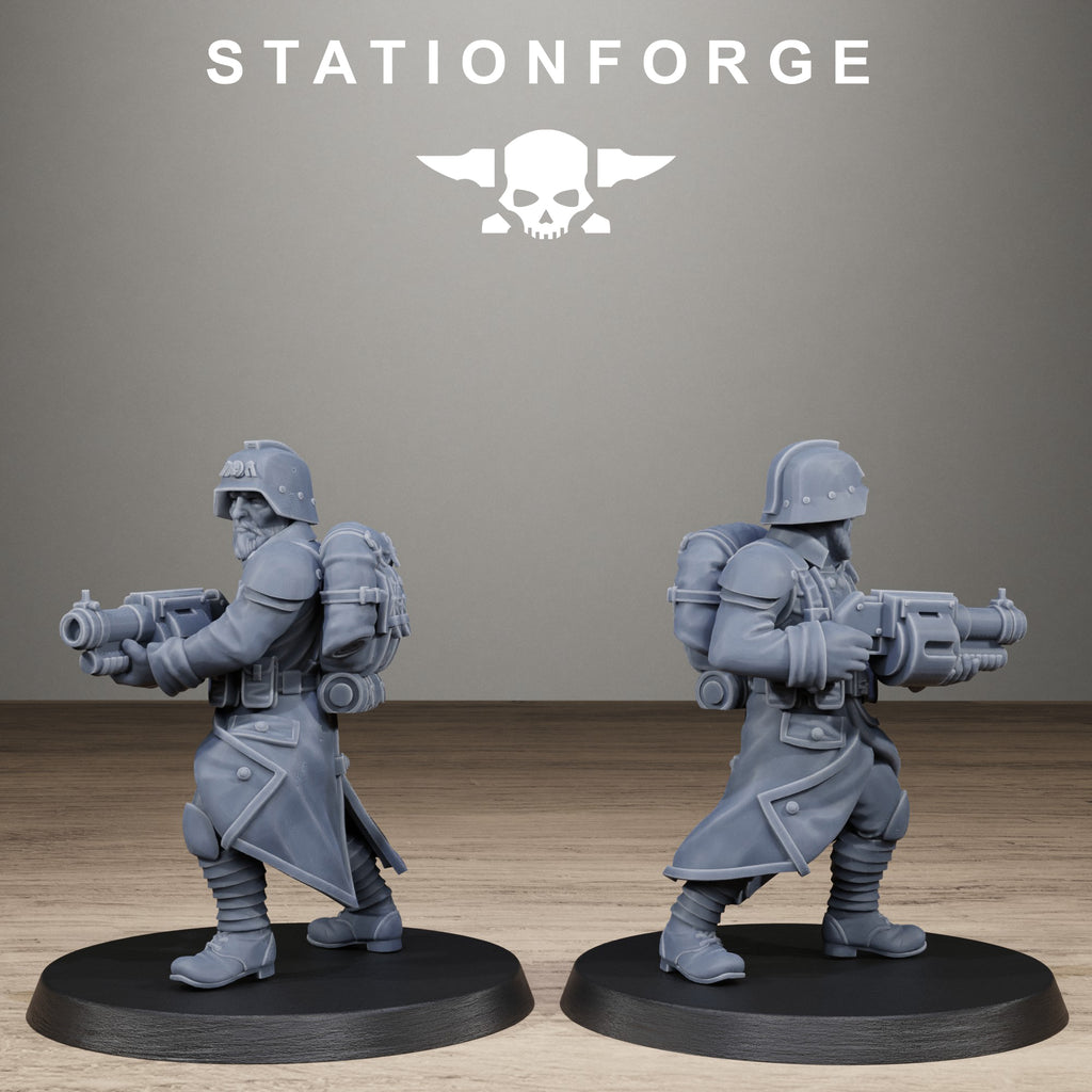 GrimGuard Trench Raiders , 10 Tabletop Miniatures, Designed by StationForge with gratis Bases