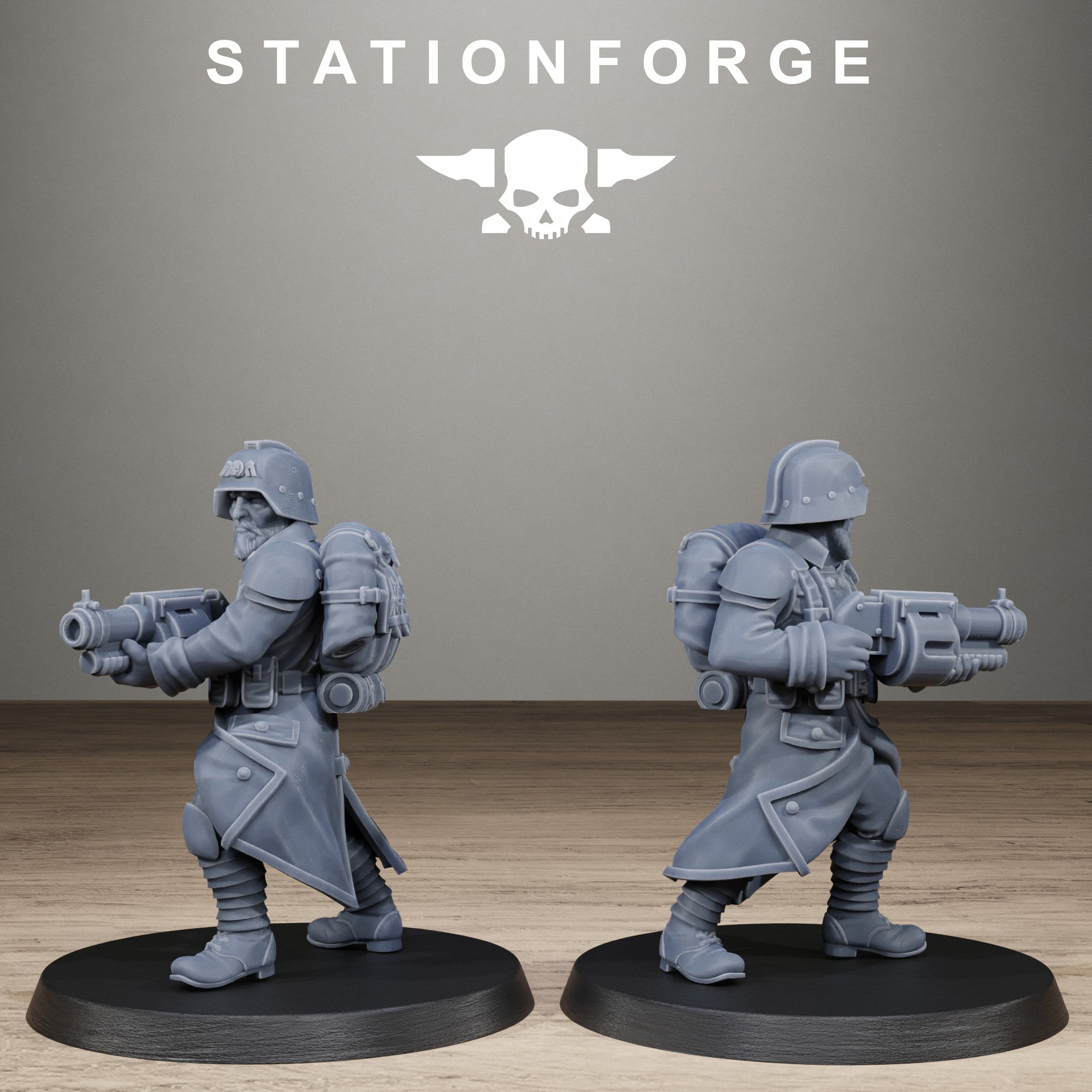 GrimGuard Trench Raiders , 10 Tabletop Miniatures, Designed by StationForge with gratis Bases