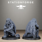 GrimGuard Jungle Fighter Snipers, 10 Tabletop Miniatures, Designed by StationForge with gratis Bases