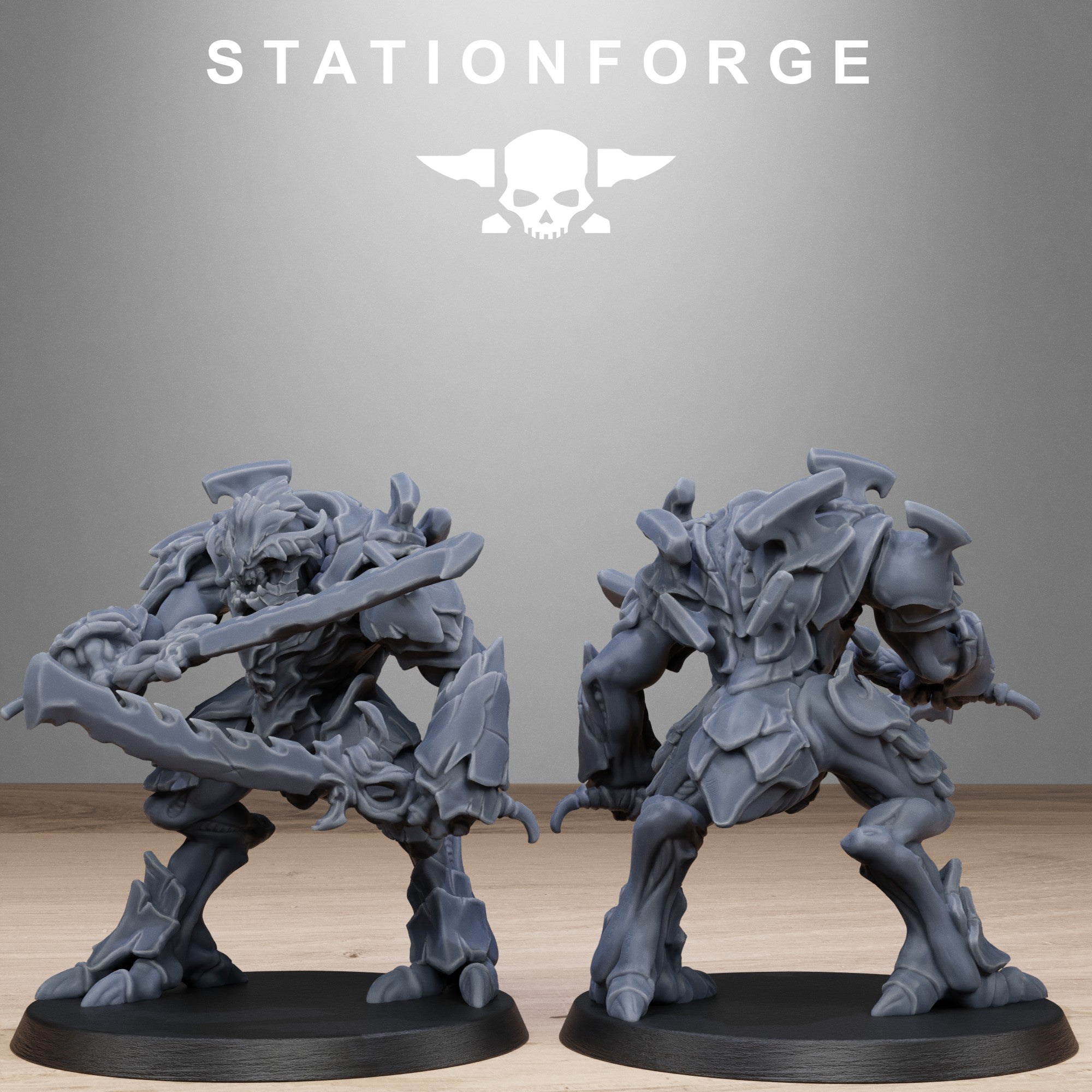 Xenarid Warriors- 10 Tabletop Miniatures, Designed by StationForge with gratis Bases