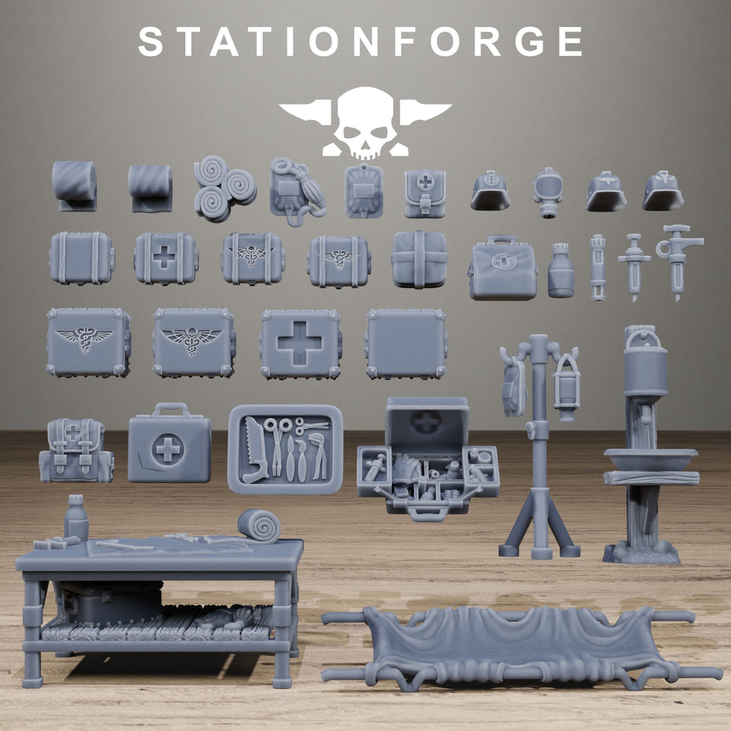 Grimguard Medical Bit Kits, Tabletop Miniature Bits, Designed by StationForge