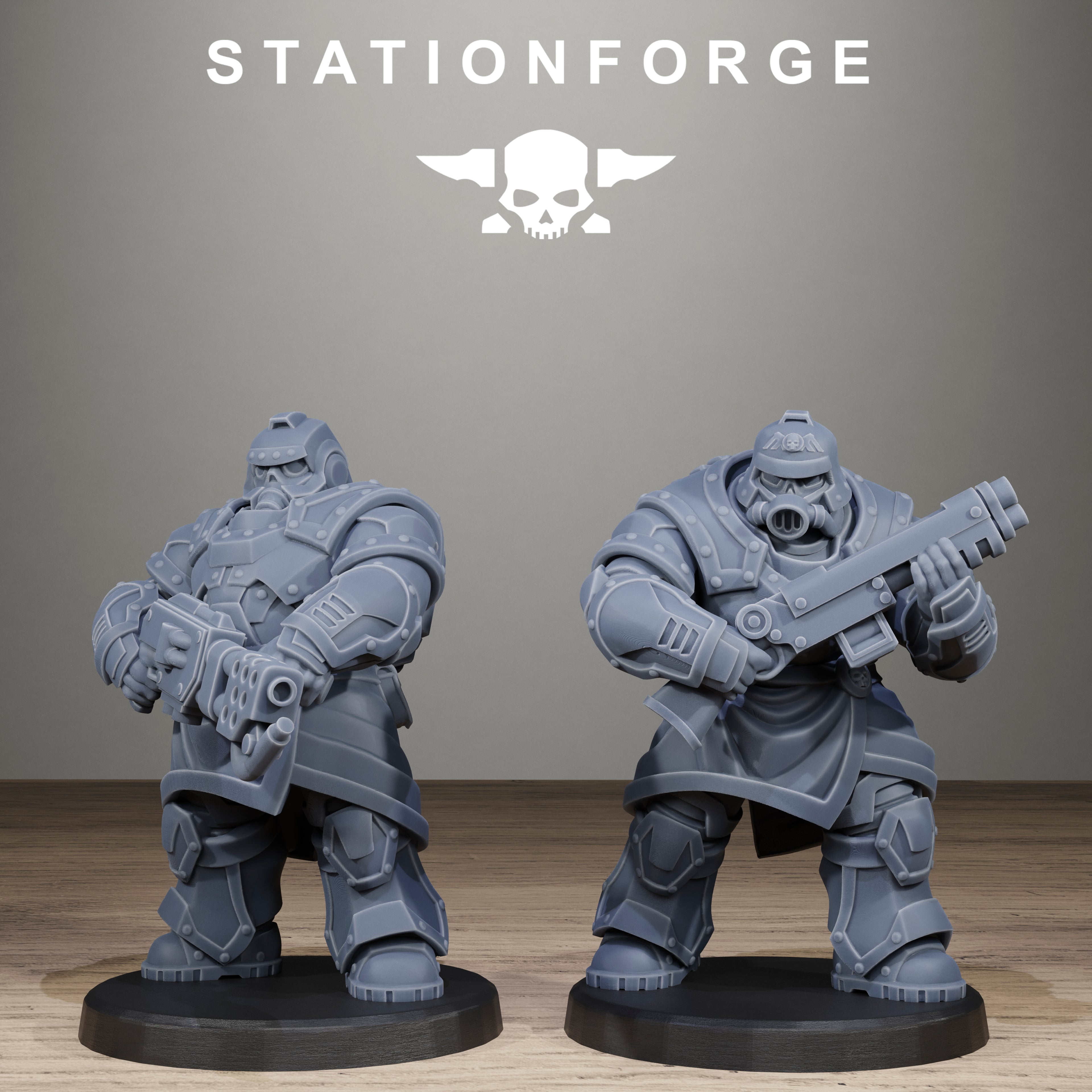 Grimguard Skull Wardens, 10 Tabletop Miniatures, Designed by StationForge with gratis Bases