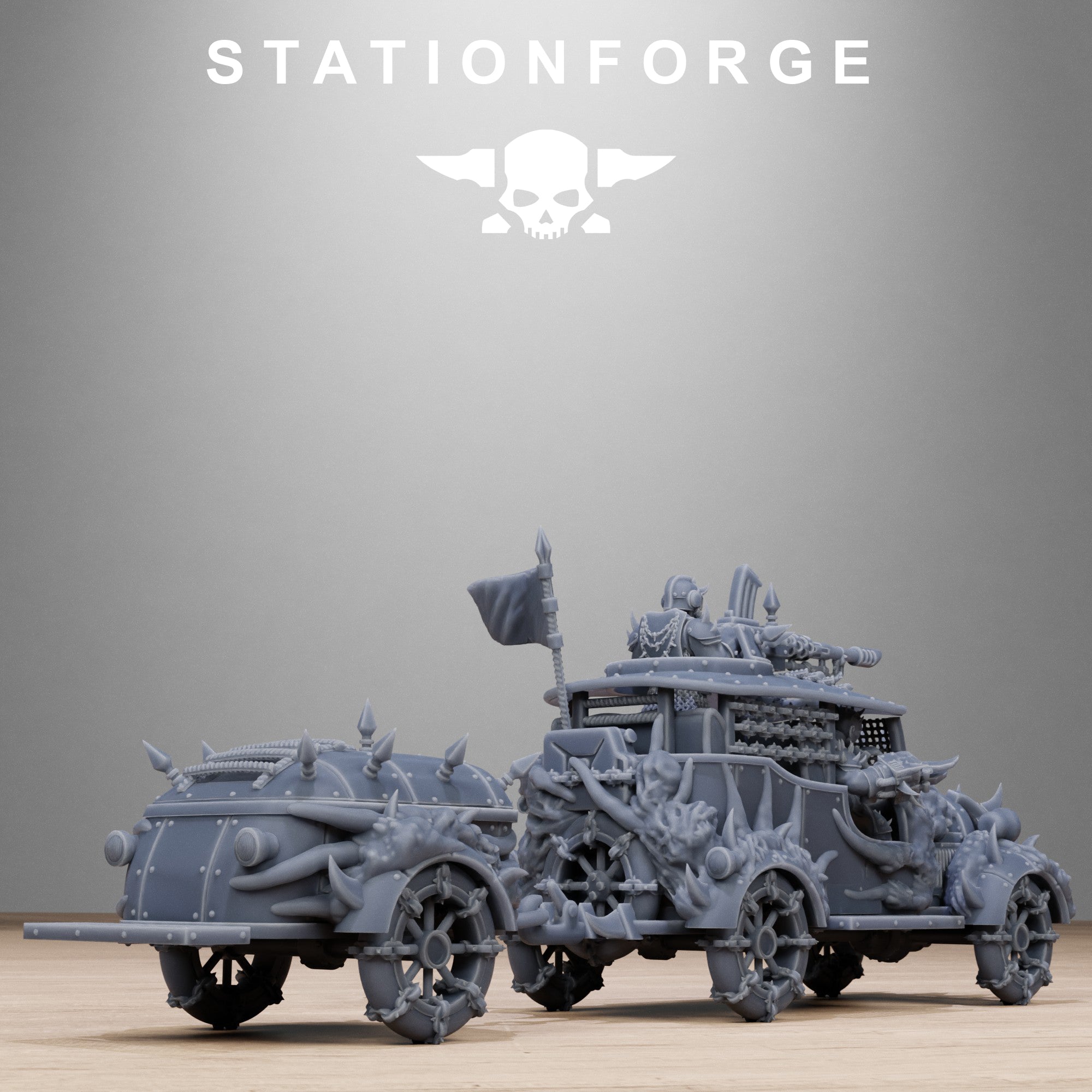 Corrupted Bloody Convoy, full Set- Tabletop Miniatures, Designed by StationForge with gratis Bases
