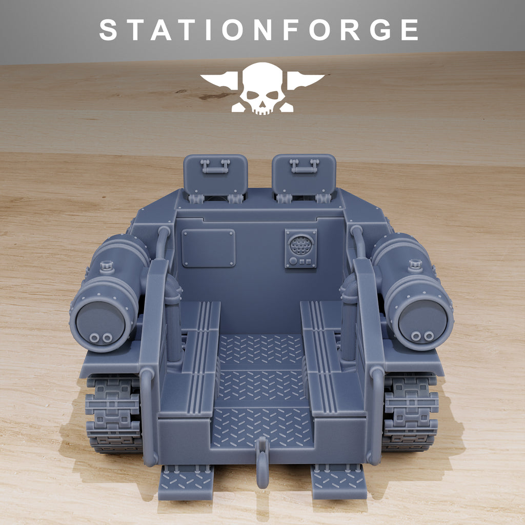 GrimGuard Tankette, whole Set, Tabletop Miniatures, Designed by StationForge with gratis Bases