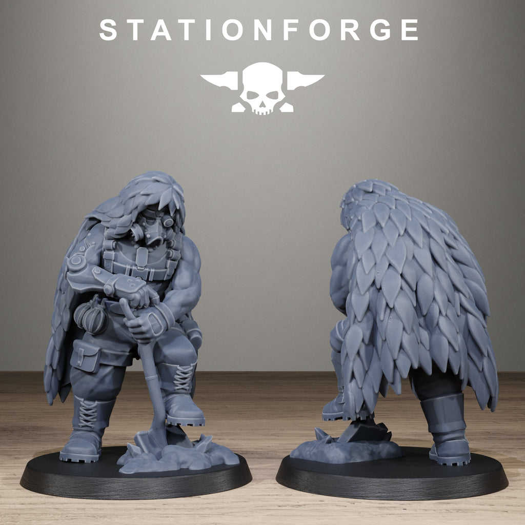 GrimGuard Jungle Fighter Snipers, 10 Tabletop Miniatures, Designed by StationForge with gratis Bases