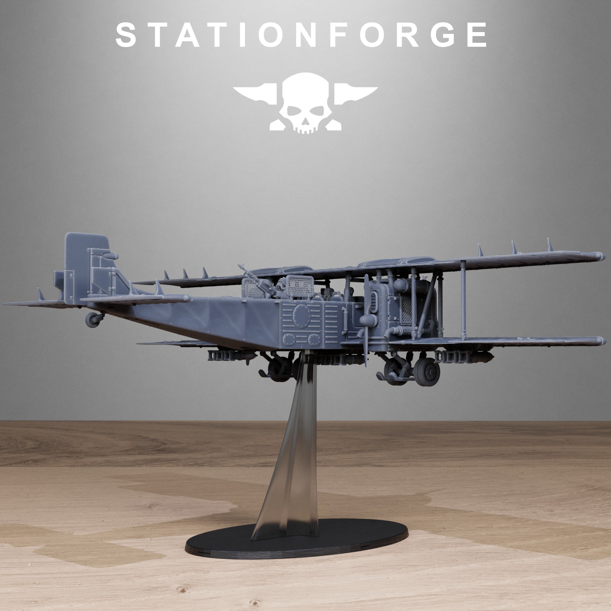 Grimguard Iron Biplane- 10 Tabletop Miniature, Designed by StationForge with gratis Base