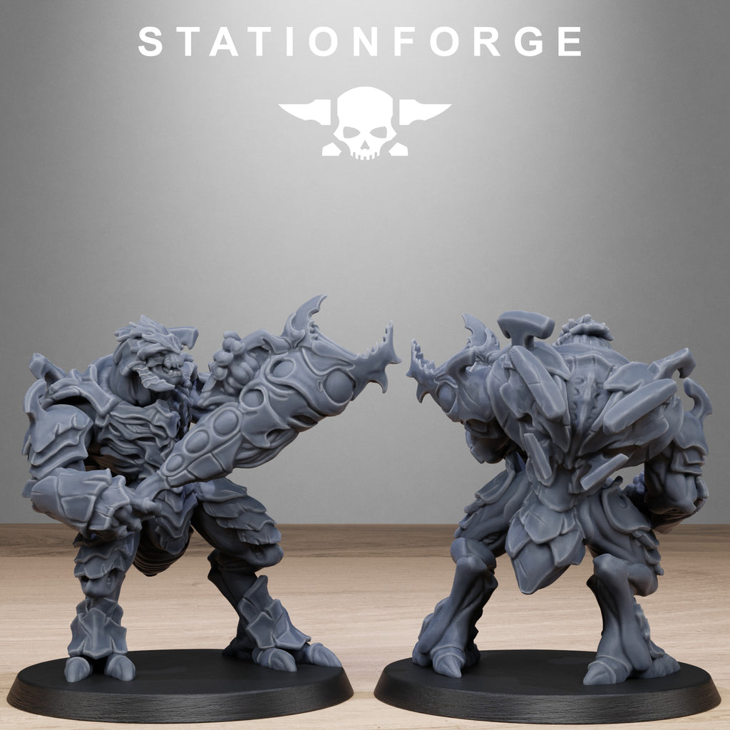 Xenarid Warriors- 10 Tabletop Miniatures, Designed by StationForge with gratis Bases