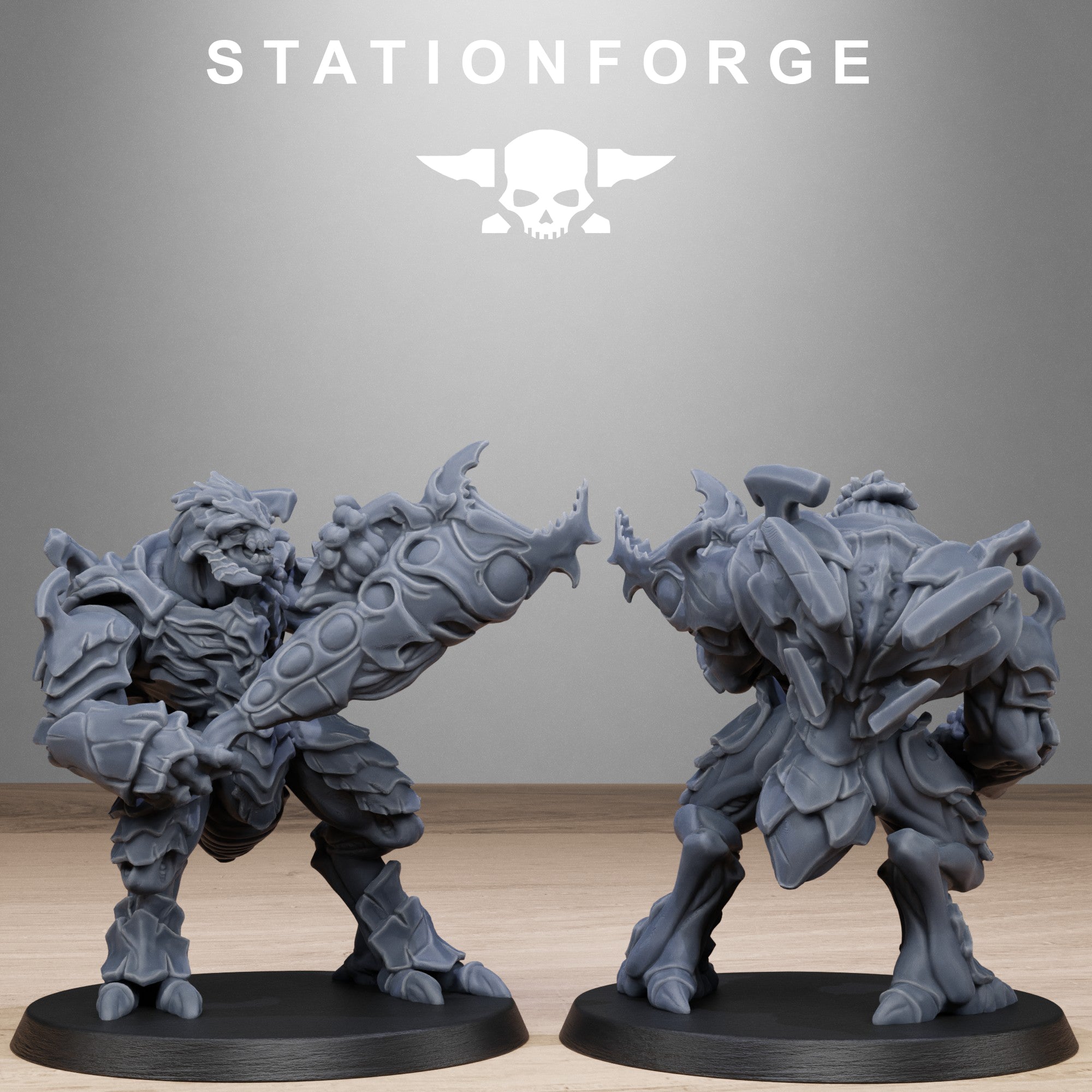 Xenarid Warriors- 10 Tabletop Miniatures, Designed by StationForge with gratis Bases