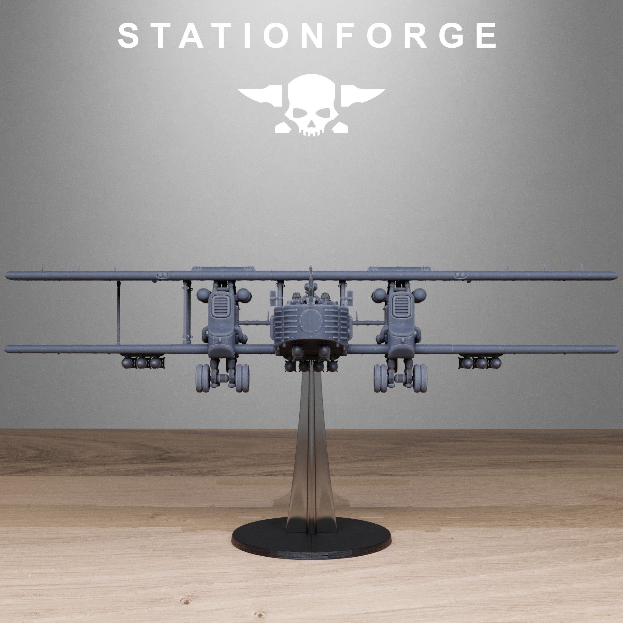 Grimguard Iron Biplane- 10 Tabletop Miniature, Designed by StationForge with gratis Base