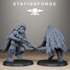GrimGuard Jungle Fighter Snipers, 10 Tabletop Miniatures, Designed by StationForge with gratis Bases