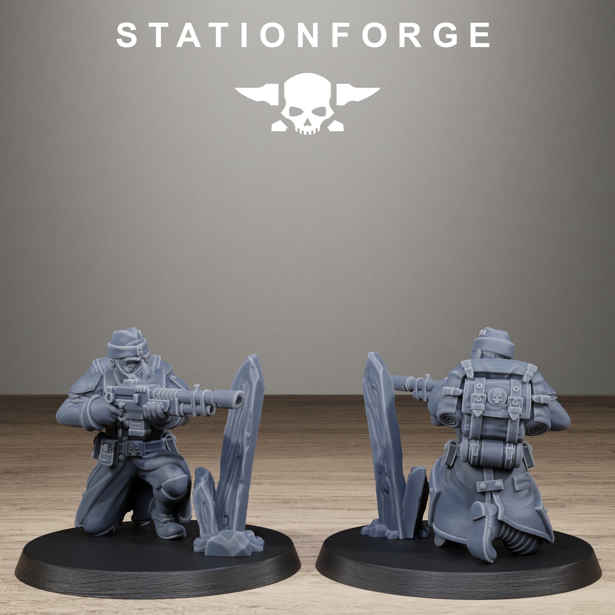 GrimGuard Trench Raiders , 10 Tabletop Miniatures, Designed by StationForge with gratis Bases