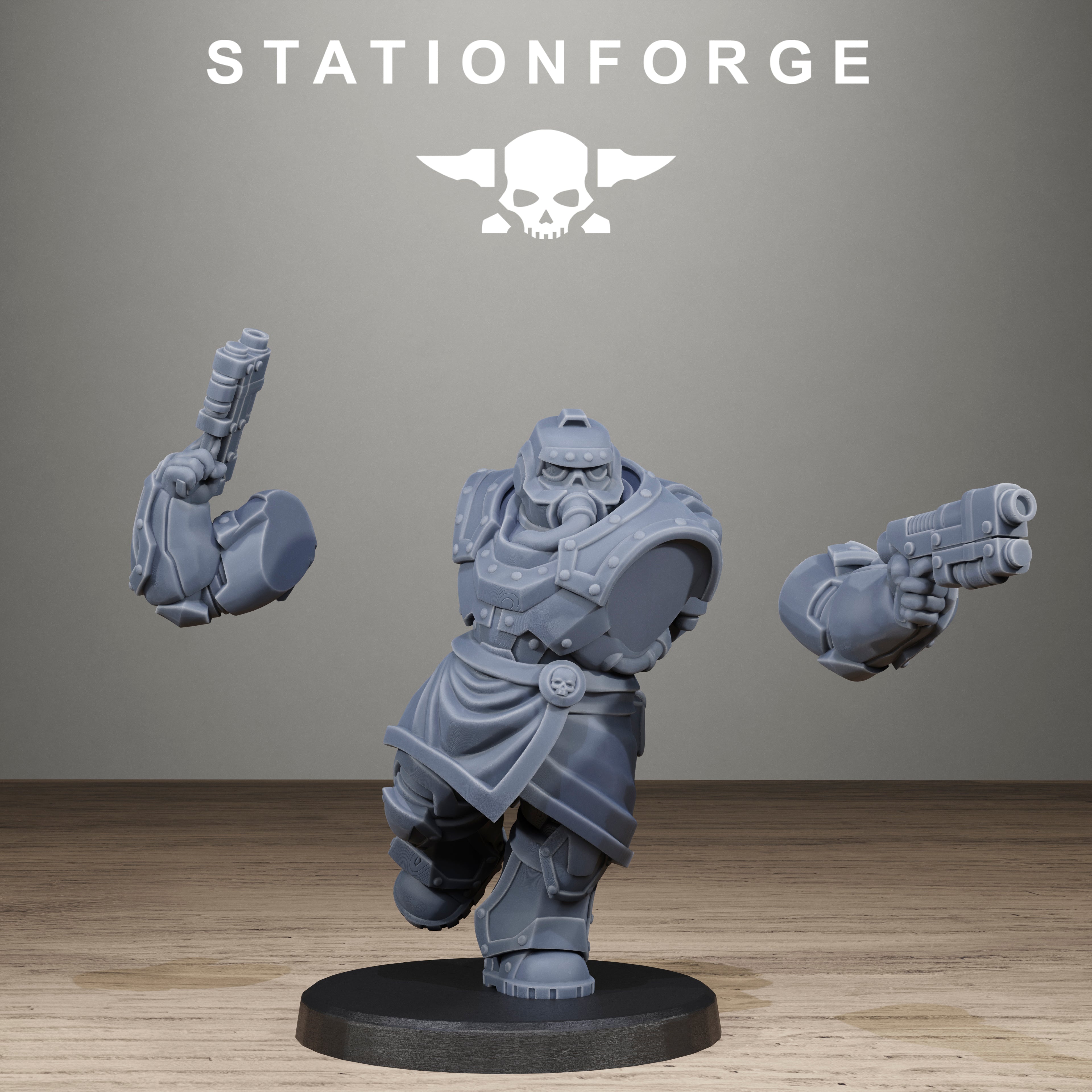 Grimguard Skull Wardens, 10 Tabletop Miniatures, Designed by StationForge with gratis Bases