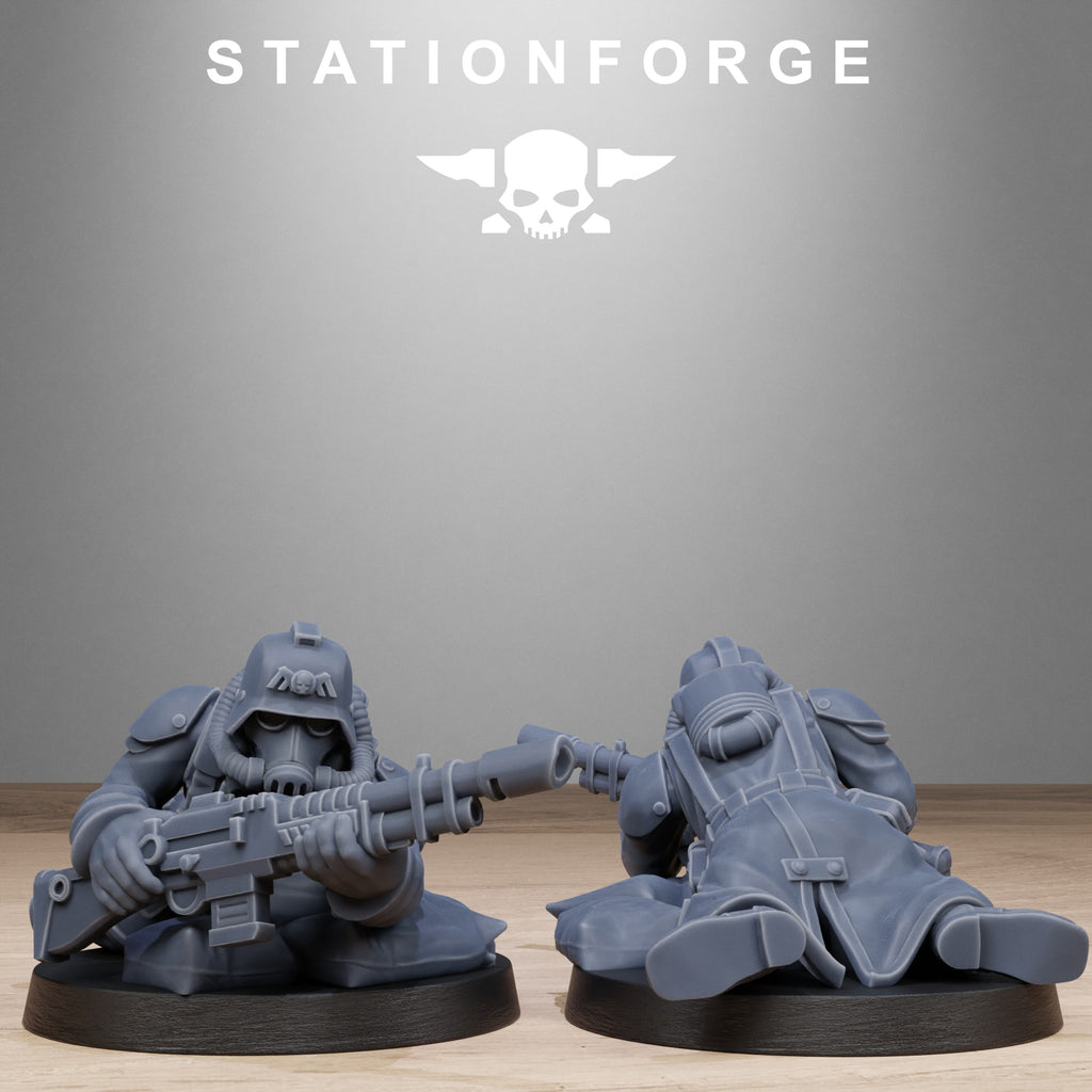 GrimGuard Battlefront- 10Minis, Designed by StationForge with gratis Basis