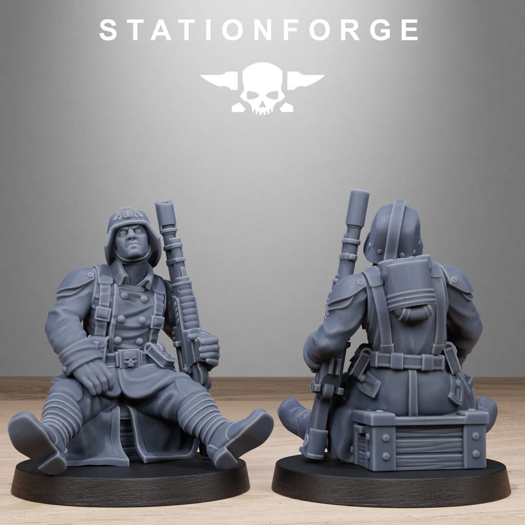 GrimGuard Battlefront- 10Minis, Designed by StationForge with gratis Basis