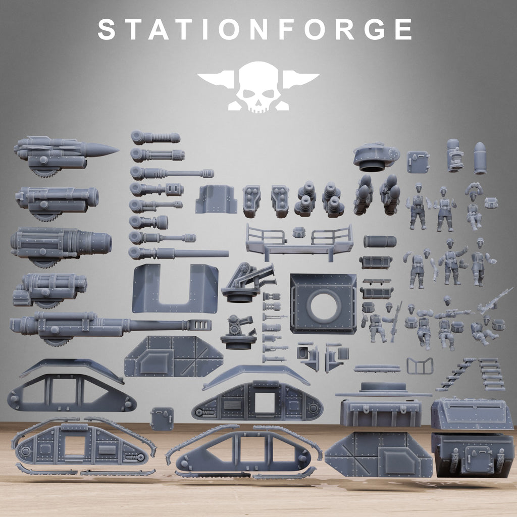 Freeguard Artillery Mini Tank, full Set- Tabletop Miniature, Designed by StationForge with gratis Base