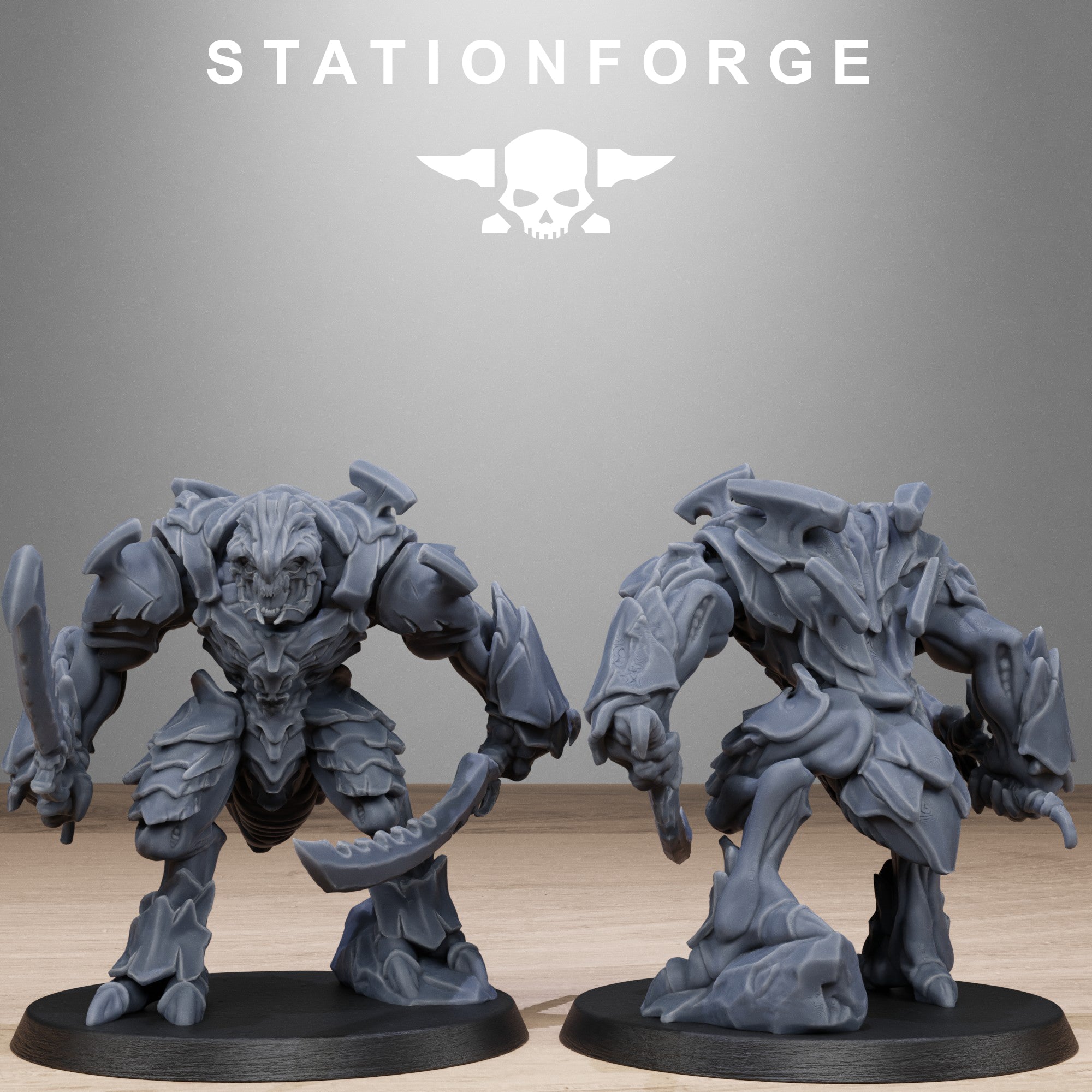 Xenarid Warriors- 10 Tabletop Miniatures, Designed by StationForge with gratis Bases