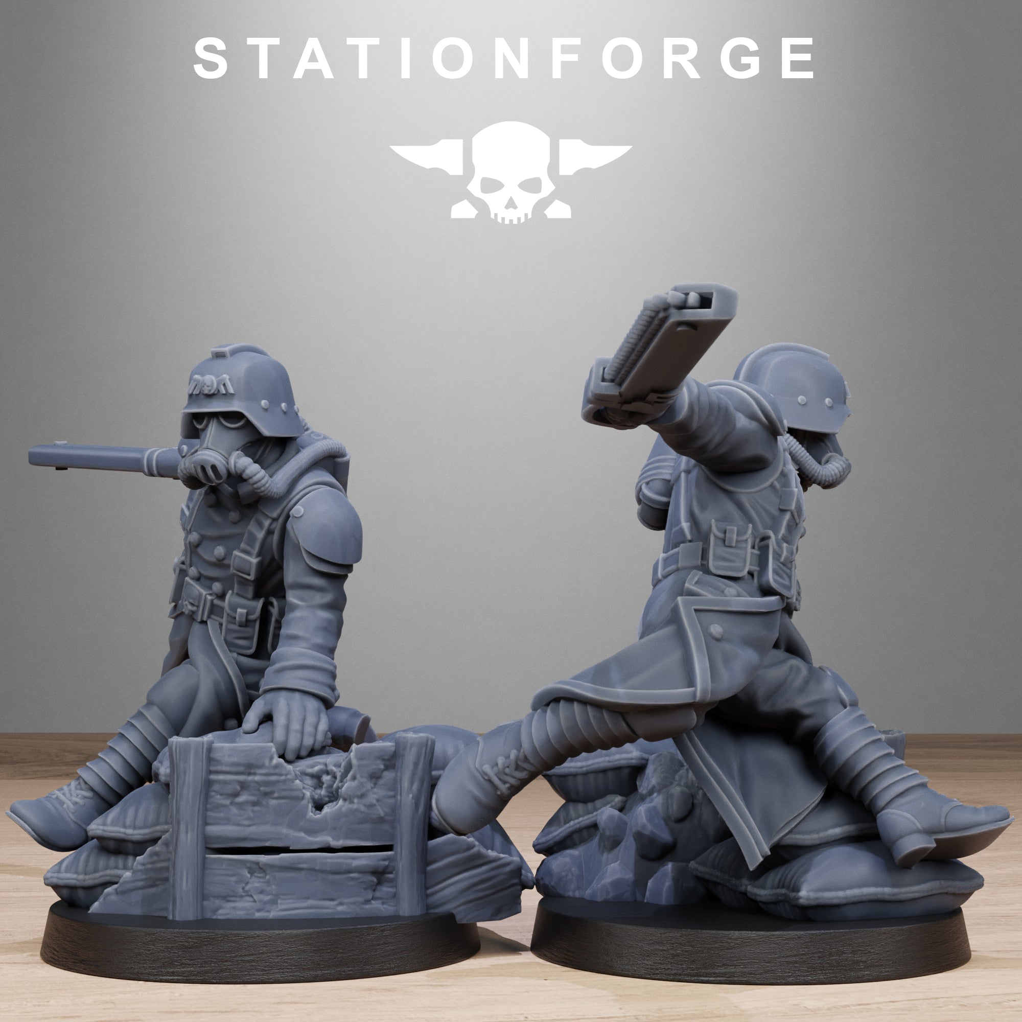 GrimGuard Shovel Trenches- 10Minis, Designed by StationForge with gratis Basis