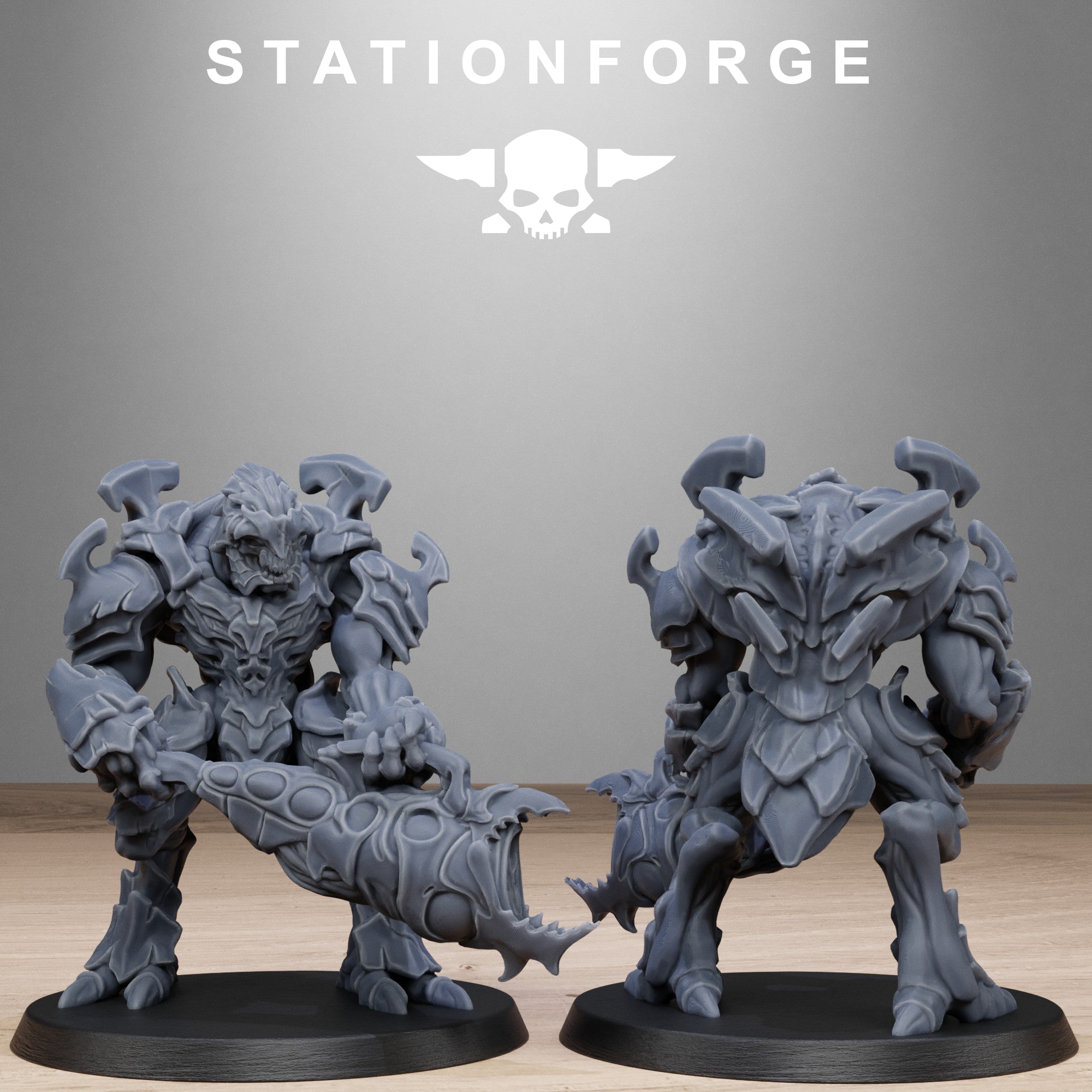 Xenarid Warriors- 10 Tabletop Miniatures, Designed by StationForge with gratis Bases