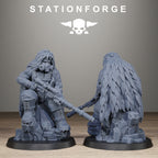 GrimGuard Jungle Fighter Snipers, 10 Tabletop Miniatures, Designed by StationForge with gratis Bases