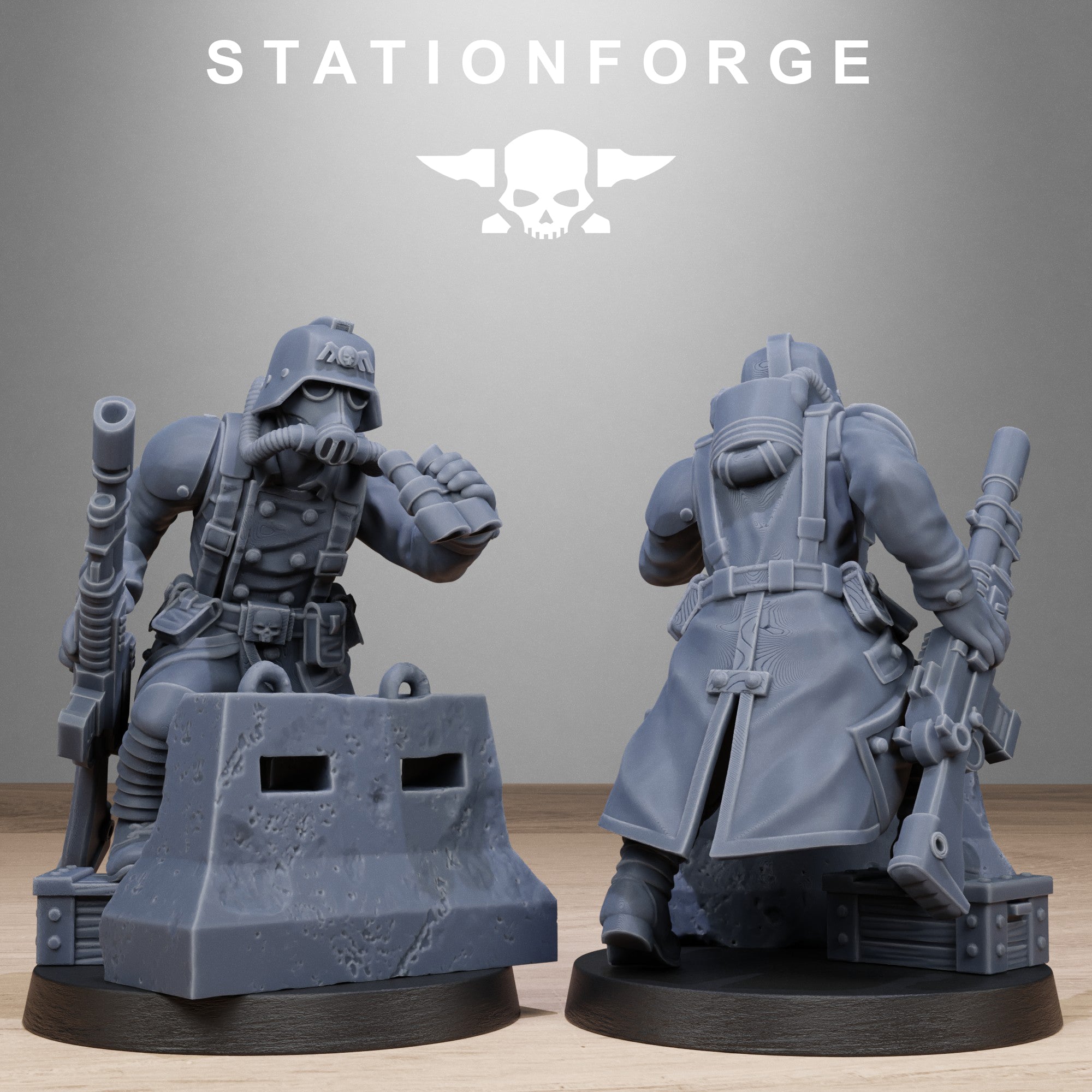 GrimGuard Battlefront- 10Minis, Designed by StationForge with gratis Basis
