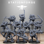 Xenarid Warriors- 10 Tabletop Miniatures, Designed by StationForge with gratis Bases