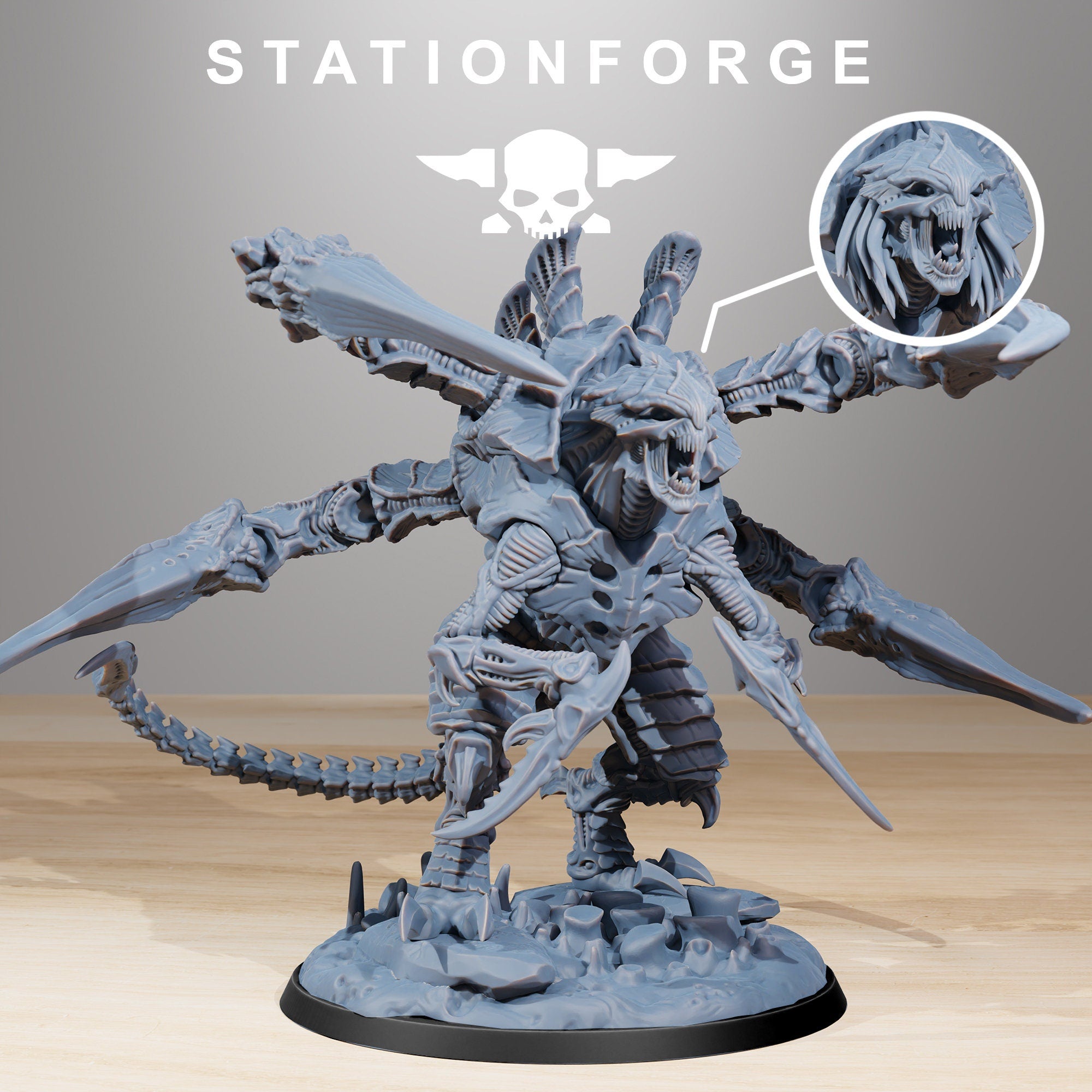 Xenarid Ravage Howler von StationForge/ Tabletop Miniatur/ Minatur +Base +Kopfvariant